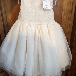 Ralph Lauren Lace top 12m Dress Baby Flower Girl Chic Cream
